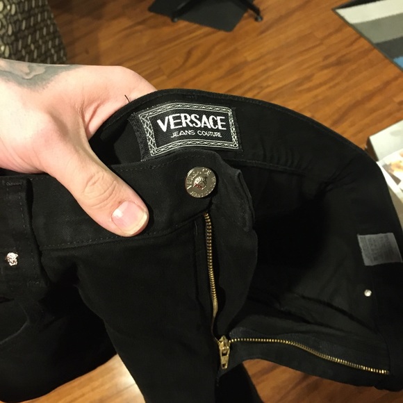 Versace Couture Black Denim Straight Leg Jeans - Picture 4 of 4